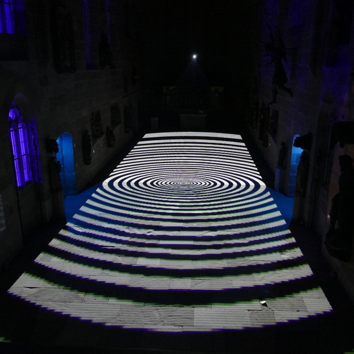 Lichtinstallation im Rahmen von "Winterlicht" im DA, Kunsthaus Kloster Gravenhorst. © Tim Roßberg.