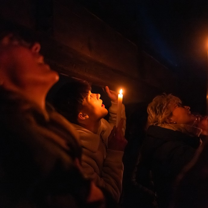 Taschenlampenführung im Kloster Frenswegen (vergrößerte Bildansicht wird geöffnet)